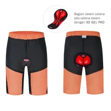 CELANA TRAINING PENDEK Celana Sepeda MTB Downhill Padding Gel Wosawe Cyling Shorts Orange