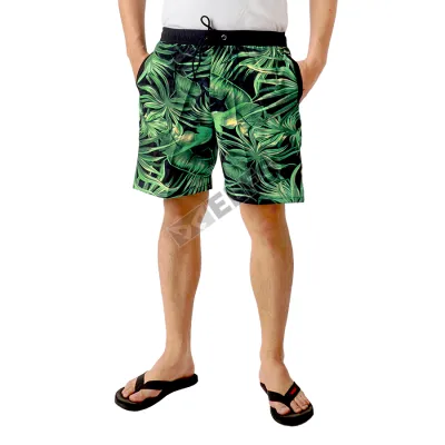 CELANA PANTAI  Celana pantai pria Water resistant quick dry surfing summer pants leaf Hijau Tua 1 celana_pantai_motif_leaf_hx_0_copy