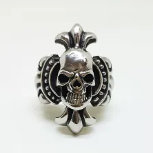 CINCIN Cincin Titanium Tengkorak QGZ28 Tombak Silver