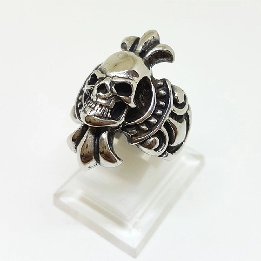 CINCIN Cincin Titanium Tengkorak QGZ28 Tombak Silver 3 cincin_qgz28_skull_tombak_sv_2