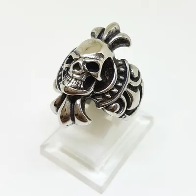 CINCIN Cincin Titanium Tengkorak QGZ28 Tombak Silver 3 cincin_qgz28_skull_tombak_sv_2