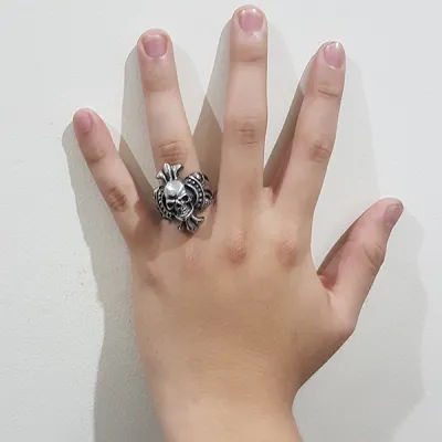 CINCIN Cincin Titanium Tengkorak QGZ28 Tombak Silver 4 cincin_qgz28_skull_tombak_sv_3