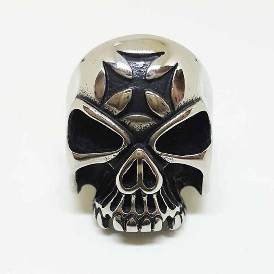 CINCIN Cincin Titanium Tengkorak QGZ28 Cross Silver 1 cincin_skull_qgz28_cross_sv_0