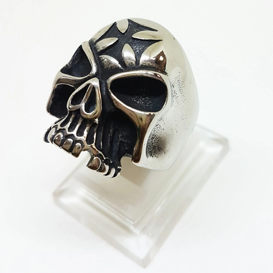 CINCIN Cincin Titanium Tengkorak QGZ28 Cross Silver 2 cincin_skull_qgz28_cross_sv_1