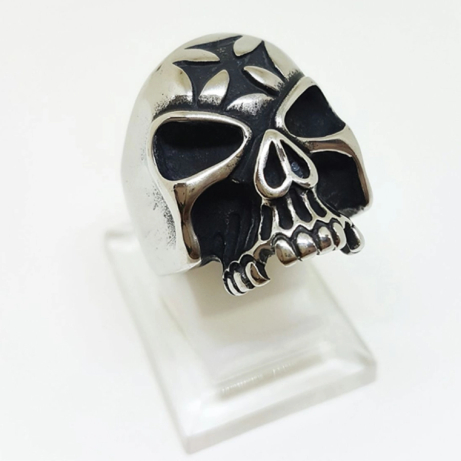 CINCIN Cincin Titanium Tengkorak QGZ28 Cross Silver 3 cincin_skull_qgz28_cross_sv_2