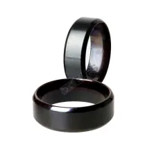 CINCIN Cincin Titanium Polos Kotak Besar SIM04 Hitam