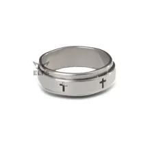 CINCIN Cincin Titanium Rotate Cross Silver