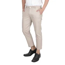 CELANA PANJANG FORMAL Celana Panjang Pria Slimfit Cropped Chino Pants Putih Gading