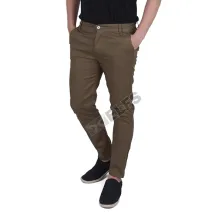 CELANA PANJANG CASUAL Celana Panjang Pria Chino Simple Coklat Tua