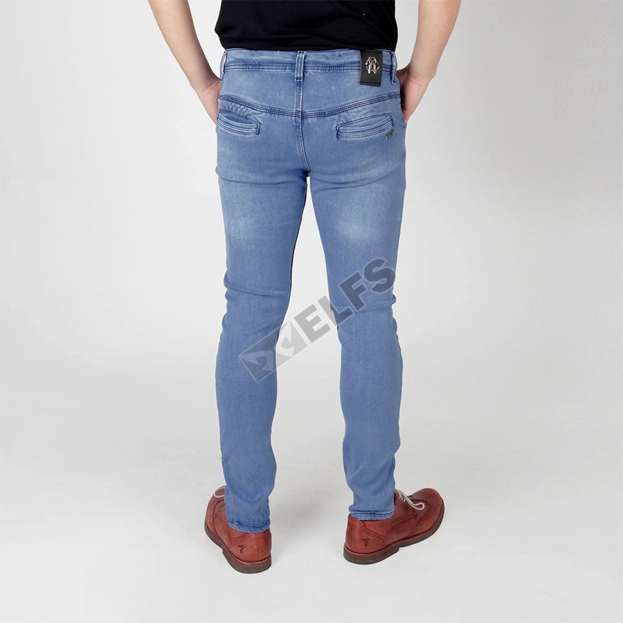 CELANA PANJANG JEANS Celana Panjang Pria sobek Knee Ripped Jeans Slimfit Biru Muda 3 cjj_soft_jeans_ripped_bm2