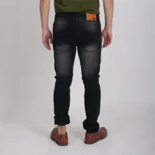 CELANA PANJANG JEANS CELANA PANJANG SOFT JEANS PRIA PREMIUM DENIM RIPPED ETNIK NAVAJO HITAM