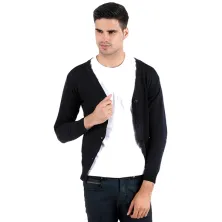 CARDIGAN Cardigan Rajut Pria Siku Coklat Tua Hitam