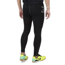 CELANA BASELAYER Celana Olahraga Pria Base Layer Legging Panjang Spandek List Abu Hitam