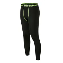 CELANA BASELAYER CELANA OLAHRAGA PRIA BASE LAYER LEGGING PANJANG SPANDEK LIST PROCOMBAT HIJAU STABILO