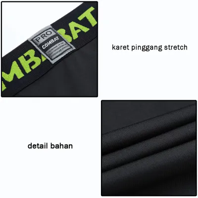 CELANA BASELAYER CELANA OLAHRAGA PRIA BASE LAYER LEGGING PANJANG SPANDEK LIST PROCOMBAT HIJAU STABILO 4 ctj_baselayer_legging_procombat_is3