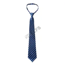 DASI INSTANT Dasi Pria Panjang Formal Kantor Kasual Instant Resleting Strip Biru Tua