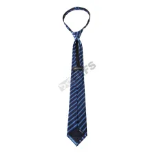 DASI INSTANT Dasi Pria Panjang Formal Kantor Kasual Instant Resleting Strip Biru Tua