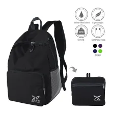 DAY PACK TAS RANSEL LIPAT ANTI AIR 20L FOLDABLE WATER RESISTANT BACKPACK 35020 HITAM SELETING ABU