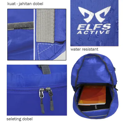 DAY PACK Elfs Shop - Tas Ransel Lipat Anti Air 22L Foldable Water Resistant Backpack 35009 ELFS Biru Tua 3 daypack_groove_22l_cobalt_2