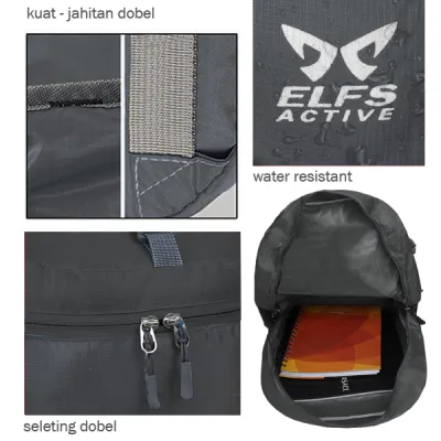 DAY PACK Elfs Shop - Tas Ransel Lipat Anti Air 22L Foldable Water Resistant Backpack 35009 ELFS Abu Tua 3 daypack_groove_22l_gray_2