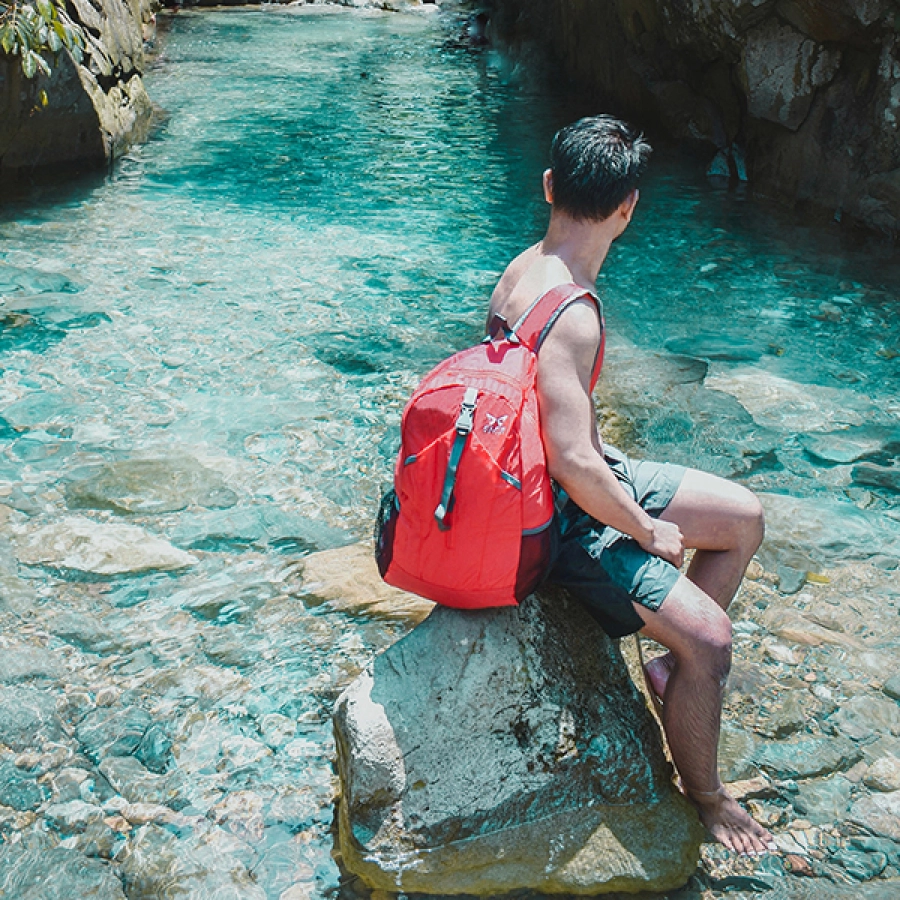 DAY PACK Elfs Shop - Tas Ransel Lipat Anti Air 22L Foldable Water Resistant Backpack 35009 ELFS Merah Cabe 4 daypack_groove_22l_red_3_copy