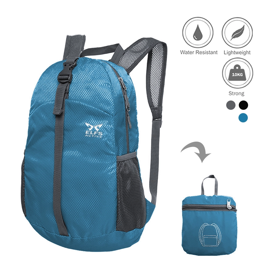 DAY PACK Tas Ransel Lipat Anti Air 20L Foldable Water Resistant Backpack 1AZD02 ELFS Biru Muda 1 daypack_live_20l_aqua0