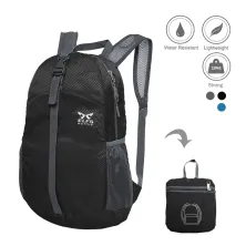 DAY PACK Tas Ransel Lipat Anti Air 20L Foldable Water Resistant Backpack 1AZD02 ELFS Hitam