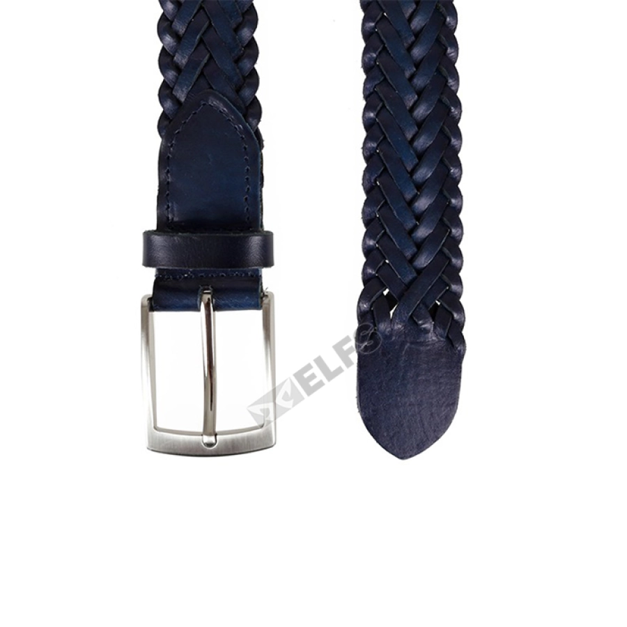 IKAT PINGGANG KULIT Ikat Pinggang Genuine Leather Knitted Biru Dongker 3 gb_genuine_leather_knitted_bd_2