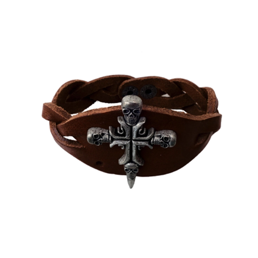 GELANG Gelang Skull Cross Coklat Tua 1 gelang5_skull_cross_ct