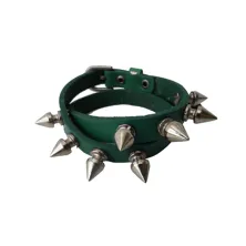 GELANG Gelang Leather 2 Metal Hijau Tua