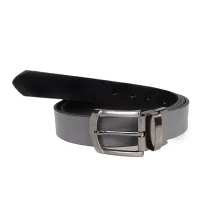 IKAT PINGGANG KULIT REVERSIBLE Ikat Pinggang Kulit Bolak Balik 2 warna Slim Reversible Belt Hitam Abu 