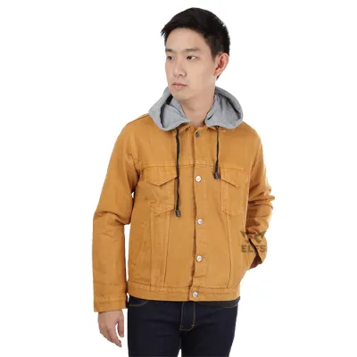  Jaket  Jeans Pria Hoodie Fleece Kemeja 215D2 Coklat  Muda  