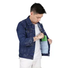 JAKET JEANS & KULIT Jaket Jeans Denim Pria Kemeja Sreetwear 215D2 Biru Dongker