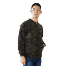 JAKET BOMBER Jaket Bomber Pria Wafer Baseball Army Hijau Tua