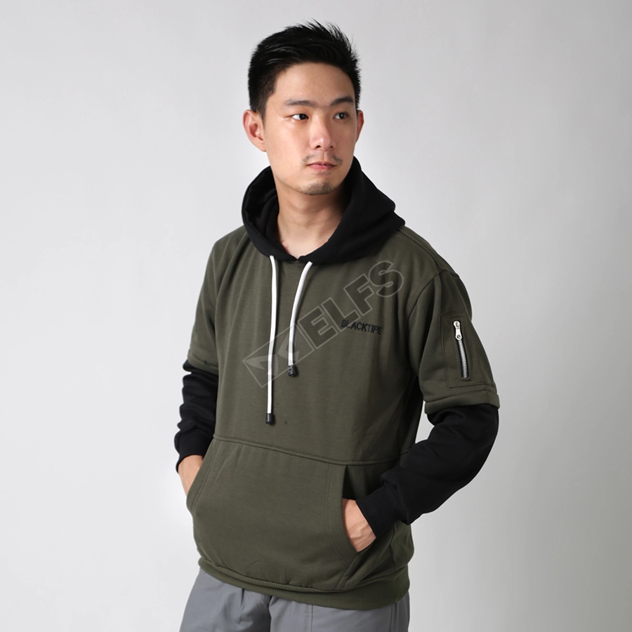 JUMPER Elfs – Jaket Pria Hoodie Jumper Fleece Lengan Half Hijau Army 1 hlpls_hoodie_jumper_lengan_half_ia0