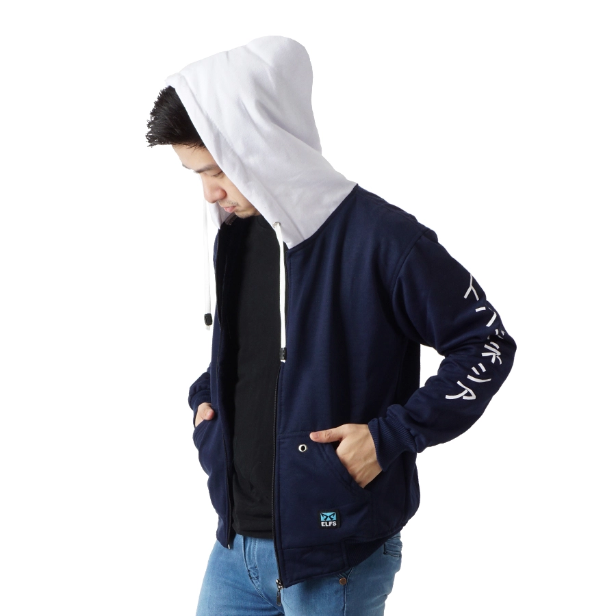 HOODIE & JAKET FLEECE Jaket Hoodie Lengan Jepang Indonesia Biru Dongker 2 hlpls_hoodie_lengan_jepang_bd_1