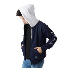 HOODIE & JAKET FLEECE Jaket Hoodie Lengan Jepang Indonesia Biru Dongker