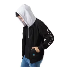 HOODIE & JAKET FLEECE Jaket Hoodie Lengan Jepang Indonesia Hitam