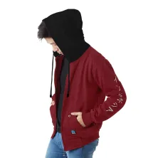 HOODIE & JAKET FLEECE Jaket Hoodie Lengan Jepang Indonesia Marun