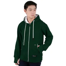 HOODIE & JAKET FLEECE Jaket Hoodie List Hijau Tua