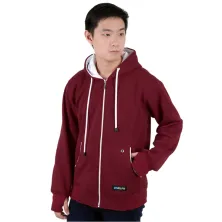 HOODIE & JAKET FLEECE Jaket Hoodie List Maroon