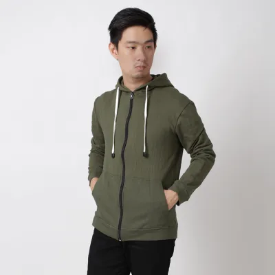 HOODIE TERRY  Hoodie Pria Polos Jaket Terry Zipper Sweater Murah Hijau Army 1 hlpls_hoodie_terry_ia0