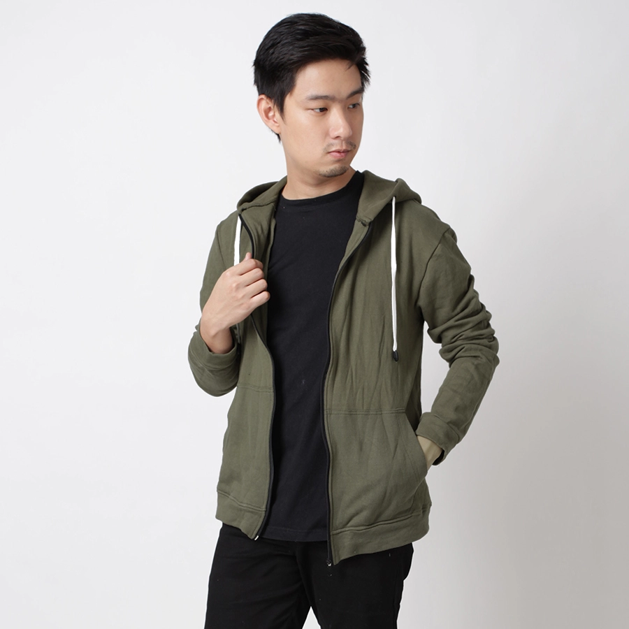 HOODIE TERRY  Hoodie Pria Polos Jaket Terry Zipper Sweater Murah Hijau Army 3 hlpls_hoodie_terry_ia2