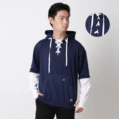 JUMPER Timo Jumper Hoodie Fleece with Shoe Laces Knot Biru Dongker 1 hlpls_jumper_tali_sepatu_bd0