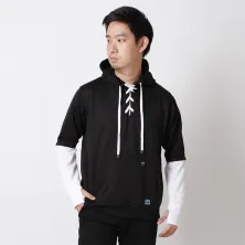 JUMPER Timo Jumper Hoodie Fleece with Shoe Laces Knot Hitam