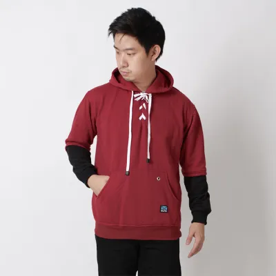 JUMPER Timo Jumper Hoodie Fleece with Shoe Laces Knot Marun 2 hlpls_jumper_tali_sepatu_mo1