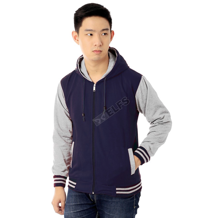 HOODIE & JAKET FLEECE Jaket Hoodie Fleece Lengan Kantong Abu Muda Biru Dongker 1 hlpls_lengan_kantong_abumuda_bd_0_copy