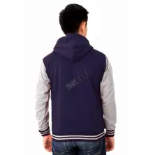 HOODIE & JAKET FLEECE Jaket Hoodie Fleece Lengan Kantong Abu Muda Biru Dongker