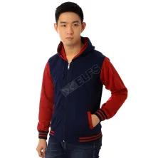 HOODIE & JAKET FLEECE Jaket Hoodie Fleece Lengan Maroon Biru Dongker