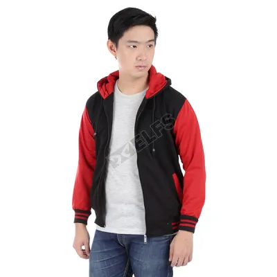 HOODIE & JAKET FLEECE Jaket Hoodie Fleece Lengan Merah Hitam 2 hlpls_lengan_merah_hx_1